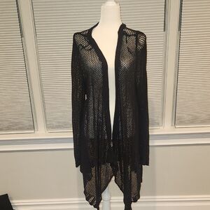 Lane Bryant Black Cotton Mesh Top
